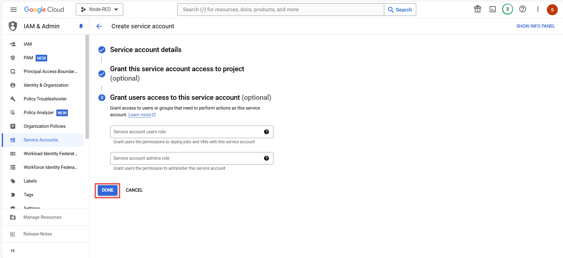 Screenshot showing the 'Done' button "Screenshot showing the 'Done' button"